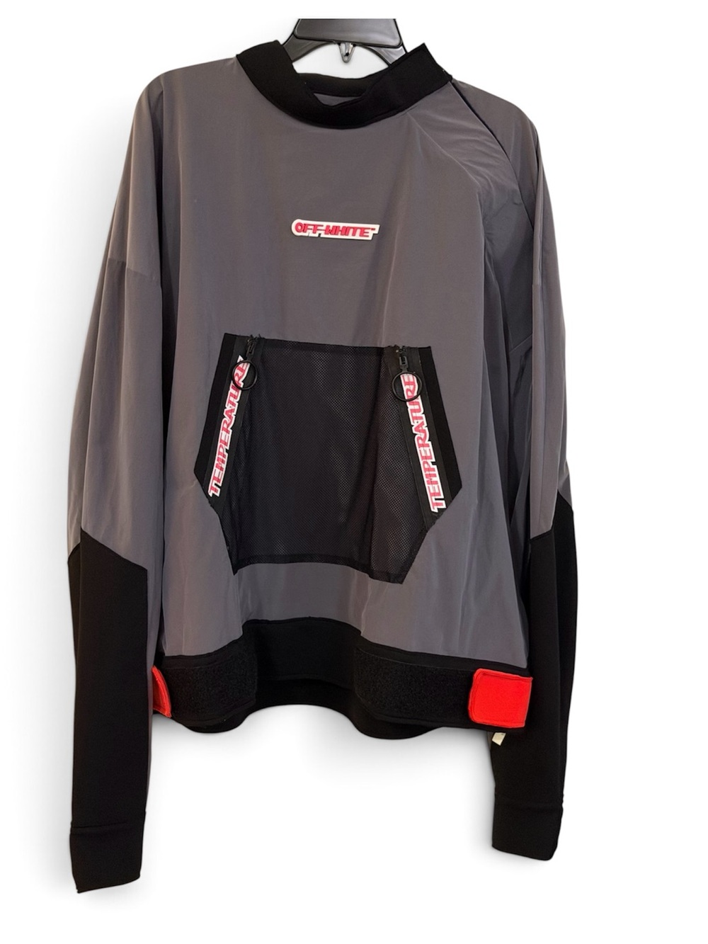 Off-White 2018SS "Temperature" Mesh Pocket Anorak Jacket